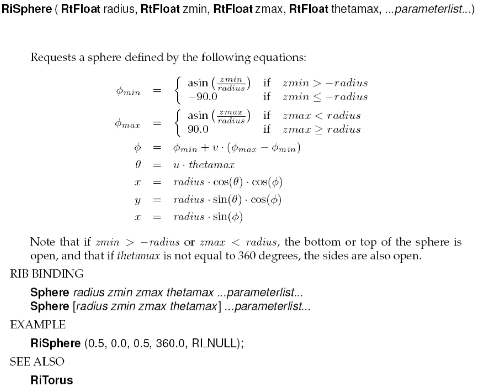 Renderman quadrics
